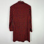 Coldwater Creek  M Red Black Houndstooth Knit Long Jacket Dress Retro Preppy Photo 5