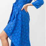 Sartoria Saracena Mamma Mia 100% Linen Eyelet Button Up Shirt Dress Photo 0