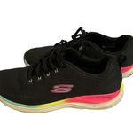 Skechers Womens Ultra Groove Black Lite Weight Lace Up Sneaker Shoes Size 8.5 Photo 0