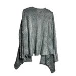 Hem & Thread  Grey Fuzzy Cardigan Open Front Waterfall Style M L Photo 3
