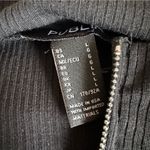 Solid Black Athletic Y2K Zip Up Slim Fit Crop Long Sleeve Top Size Large Photo 4