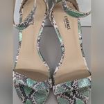 L'Agence new  Gisele Ii Ankle Strap Sandal In Green Metallic Snake sz 38.5 US 8 Photo 4