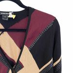 Ellen Tracy ā Sequin Trimmed Silk Print Cardigan Sweater ā Mahogany Sand ā Med Photo 6