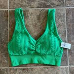 Aerie Seamless Cable Knit Padded Bralette Green Size Medium Photo 0