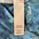 Chico's Vintage  Dandelion Blue Multi-Color Front Bow Double Strap Tie Blouse Photo 11