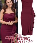 Dress the Population Liv Strapless Ruffled Dress, Burgundy Size S New w/Tag Photo 1