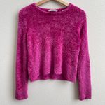 Christie Brooks Vintage 90s Y2K Hot Pink Shimmer Barbie Bimbocore Fuzzy Sweater Photo 0