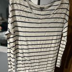 Aerie  Black and White Striped Blouse with Stud Accents Photo 0
