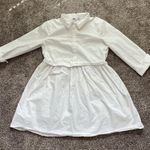 English Factory White Button Down Mini Dress Collar 3/4 Sleeves Size Medium Photo 0