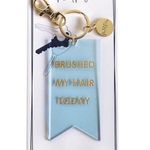 Packed Party Always Movin’ Brushed My Hair Today Gold Keychain Key Ring Blue Photo 0