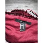 Forever 21  maroon dark red crop top fuzzy tinsel style shirt Photo 2