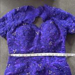 Women’s Purple Short Sleeve Formal Dress Lace Appliqué Zip Up Back Size 8 NWT Photo 9