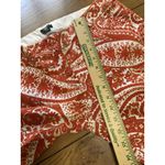 J. Crew Pants Women's City Fit Stretch Boho Orange White Paisley Cropped Size 10 Photo 6