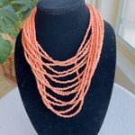Vintage gold plated with Coral Pink Glass breads Necklace Photo 0