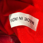 Women's Red Leather Shoulder Bag Woven Design Casual Handbag Photo 9