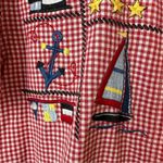 Vintage 90’s Bobbie Brooks Red Checkered Sailboat Shirt Size Small Photo 2