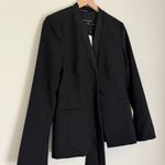 Banana Republic NWT Wool Tie Front Blazer Jacket in Black Women’s Size 8 Photo 4