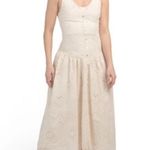 House of Harlow 1960 Cotton Eyelet Faux Button Front Dress in Olive. Size 10 Photo 13