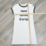 ZARA Have Strong Energy Statement Chain Trim T Shirt Dress White Black Small Photo 11