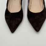 Elodie Suede Chocolate Brown Block Heel Pumps 38 US 7 Photo 2