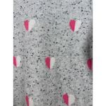 Talbots Medium Gray 100% Cashmere Pink Heart Print Crewneck Sweater Speckled Photo 5