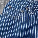 Dickies Girls Button Fly Mini Skirt Womens 1/25 Blue White Striped Denim Y2K Photo 11
