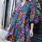 Briton Court‎ Hattie Dress Color Block Floral Balloon Puff Sleeves Sz M NWT Size M Photo 0