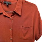 Moa Moa Burnt Orange Dark Short Sleeve Button Down Front Shirt Size Large Photo 2