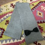 Kate Spade Grosgrain Bow Knit Scarf- Heathered Gray Wool Photo 1
