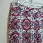 Loft Mosaic Floral Patterned Cropped Wide Leg Pull On Pants Vacation Size M Photo 1