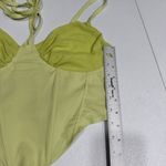 Women’s Cropped Tank Top Size S Boning Rushed Mesh Y2K Green Coquette Feminine Photo 9