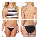 ViX Thai Mary Stripe High Neck Bikini Top L NWOT Malindi Tie Bottoms M Black Size undefined Photo 4