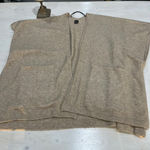 AQUA ‎ Beige Cashmere Blend Sweater Cozy Knit poncho Photo 0