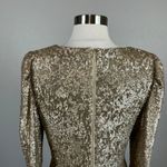 Donna Karan  Gold Sequined Long Sleeve Midi Sheath Cocktail Dress Size 10 Photo 7