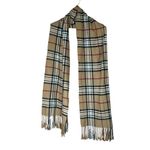 Tan Plaid 100% Cashmere Scarf Unisex Hand Tailored Germany Classic Preppy Fringe Photo 6
