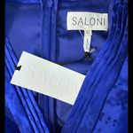Saloni Womens Silk ‎ Bibi V Neck Tie Waist Dress Cobalt Blue Size 6 $625 Photo 8
