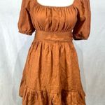 Altar'd State Altar’d State burnt orange ruffle open tie back milkmaid dress size medium Photo 0