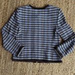 St. John  Collection blue and brown tweed zip jacket sweater size 12 Photo 4