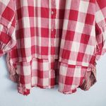 TALULAH  Red and Cream Plaid Oversized Tunic Dress Photo 2