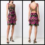 💕MARCHESA NOTTE💕 Sleeveless Embroidered Cocktail Dress ~ Black Floral Print 8 Photo 2