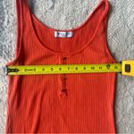 Fluer‎ de Lis Essentials Ribbed Henley Tank Top Orange M Scoop Neck Stretchy Size M Photo 6