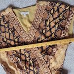 Joie  Yellow Black Wrap Midi Dress V-Neck Cap Sleeve Size S Photo 7