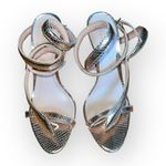 NWT Schultz COURTNEY Metallic Gold Leather snake print peep shoes heels pumps 7B Size 7 Photo 6