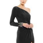 IEENA for MAC DUGGAL Formal Evening Gown Womens 16 One Sleeve Long Dress Holiday Black Photo 2