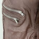 Akira Faux Leather Pleather Biker Moto Pants Stretch Skinny Brown Coated Small Photo 2