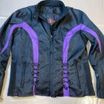 Leather Motorcycle Jacket Purple And Black From IK  size medium Photo 6