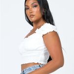 Princess Polly  Love Galore White Smocked Crop Top | Size 8 Photo 2