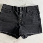 J.Crew  Re-Imagined Black Denim Shorts Raw‎ Hem Button Fly Women's Size 31 Photo 0