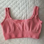 Amazon Light Pink Ribbed Sports Bra Photo 1