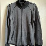 Eddie Bauer  knit double zipper zip up size medium black grey 100% cotton Photo 0